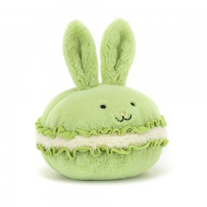 Nourriture Jellycat Peluche Amuseables Dainty Dessert Bunny Macaron,12cm x 12cm x 12cm Vert | 17325-XTWN