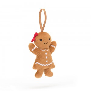 Nourriture Jellycat Peluche Amuseables Festive Folly Gingerbread Ruby,10cm x 6cm x 2cm Marron | 46720-JHKO