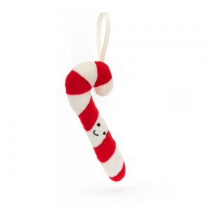Nourriture Jellycat Peluche Amuseables Festive Folly Candy Cane,11cm x 13cm x 2cm Rouge | 28157-JZMS
