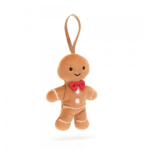 Nourriture Jellycat Peluche Amuseables Festive Folly Gingerbread Fred,16cm x 4cm x 2cm Marron | 70851-IZUG