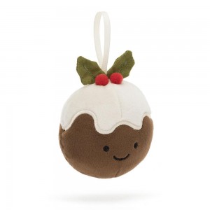 Nourriture Jellycat Peluche Amuseables Festive Folly Christmas Pudding,13cm x 7cm x 5cm Marron | 53961-YXKE