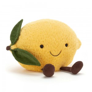 Nourriture Jellycat Peluche Amuseables Lemon,20cm x 25cm x 13cm Jaune | 21958-ACOJ