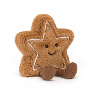 Nourriture Jellycat Peluche Amuseables Star Cookie,13cm x 10cm x 3cm Marron | 14265-HCON