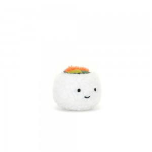 Nourriture Jellycat Peluche Amuseables Sassy Sushi Uramaki,4cm x 5cm x 5cm Blanche | 10394-FNWA