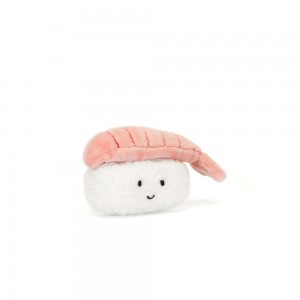 Nourriture Jellycat Peluche Amuseables Sassy Sushi Nigiri,6cm x 7cm x 4cm Blanche | 95240-UJRX