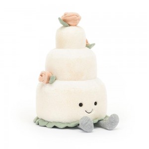 Nourriture Jellycat Peluche Amuseables Wedding Cake,30cm x 19cm x 19cm Blanche | 14905-MPRV