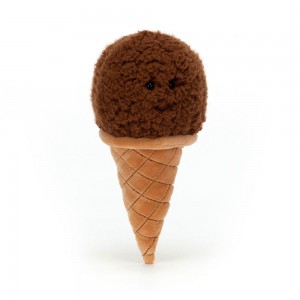 Nourriture Jellycat Peluche Irresistible Ice Cream Chocolate,17cm x 8cm x 7cm Marron | 40562-FWRI
