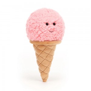 Nourriture Jellycat Peluche Irresistible Ice Cream Strawberry,17cm x 8cm x 7cm Rose | 83714-BWGO