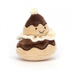 Nourriture Jellycat Peluche Pretty Patisserie Religieuse,9cm x 8cm x 7cm Beige | 34528-AYLT