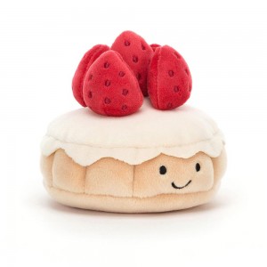 Nourriture Jellycat Peluche Pretty Patisserie Tarte Aux Fraises,7cm x 10cm x 10cm Beige | 81067-YQFH