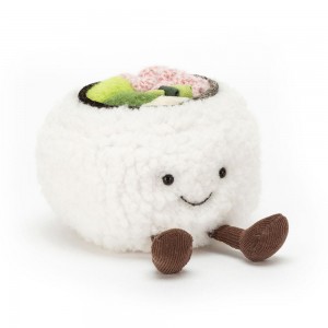 Nourriture Jellycat Peluche Silly Sushi California,10cm x 12cm x 10cm Blanche | 60315-IKVL