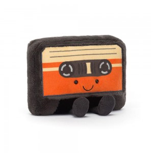 Objets Jellycat Peluche Amuseables Cassette Tape,20cm x 18cm x 7cm Noir | 08937-DJRX