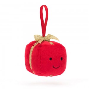 Objets Jellycat Peluche Amuseables Festive Folly Present,13cm x 7cm x 7cm Rouge | 53498-KTQL
