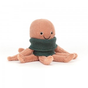 Océan Jellycat Peluche Cozy Crew Octopus,20cm x 6cm x 6cm Orange | 56270-WZUM