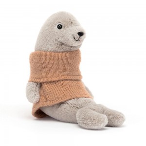 Océan Jellycat Peluche Cozy Crew Seal,14cm x 5cm x 13cm Beige | 30279-AKRI