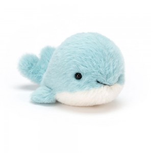 Océan Jellycat Peluche Fluffy Whale,7cm x 5cm x 10cm Bleu | 19304-IYPB