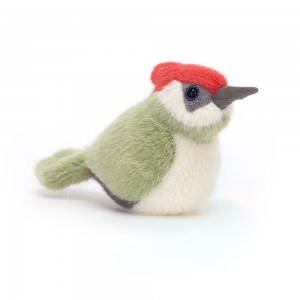 Oiseaux Jellycat Peluche Birdling Woodpecker,10cm x 7cm x 9cm Vert | 47952-URBE
