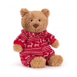 Ours Jellycat Peluche Bartholomew Winter Pyjamas,26cm x 12cm x 8cm Marron | 87593-TGJH