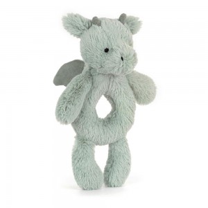 Peluche Bébé Jellycat Bashful Dragon Ring Rattle,18cm x 8cm x 2cm Vert | 90641-UGVQ