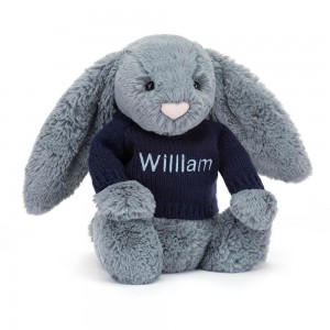 Peluche Bébé Jellycat Bashful Dusky Bunny,31cm x 12cm x 9cm Bleu | 06159-POTC