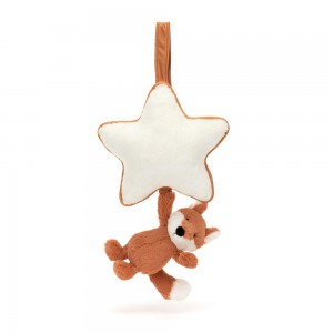 Peluche Bébé Jellycat Bashful Fox Cub Musical Pull,30cm x 20cm x 6cm Orange | 96140-TJCQ