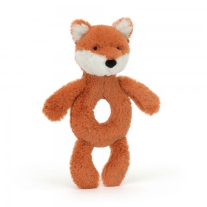 Peluche Bébé Jellycat Bashful Fox Cub Ring Rattle,18cm x 8cm x 2cm Orange | 59817-IYHF