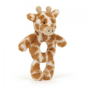 Peluche Bébé Jellycat Bashful Giraffe Ring Rattle,18cm x 8cm x 2cm Orange | 90473-SVOC