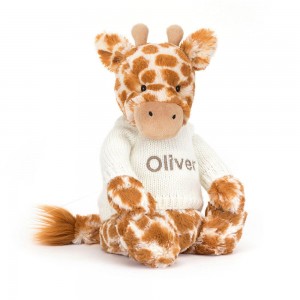 Peluche Bébé Jellycat Bashful Giraffe with Cream,31cm x 12cm x 9cm Orange | 85147-IWQY