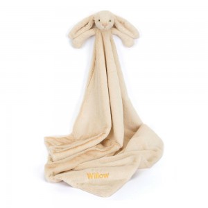 Peluche Bébé Jellycat Bashful Luxe Bunny Willow Blankie,56cm x 70cm x 9cm Beige | 97351-PXVJ