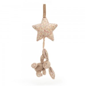 Peluche Bébé Jellycat Blossom Bea Bunny Musical Pull,30cm x 19cm x 3cm Beige | 25814-QFZB