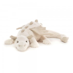 Peluche Bébé Jellycat Peluche Snow Dragon,12cm x 14cm x 50cm Blanche | 71438-HQOS