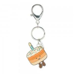 Peluche Breloque De Sac Jellycat Amuseables Jellina Birthday Cake Keyring,11cm x 3.3cm x 0.3cm Orange | 35607-BQJT
