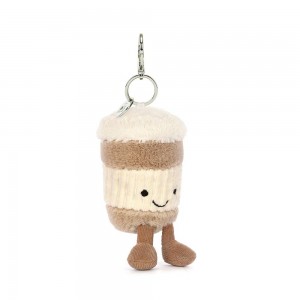 Peluche Breloque De Sac Jellycat Amuseables Coffee-To-Go,18cm x 5cm x 5cm Beige | 16920-JFYK
