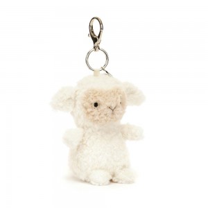 Peluche Breloque De Sac Jellycat Little Lamb,17cm x 6cm x 8cm Blanche | 73206-KAUR