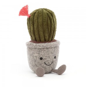 Plantes Jellycat Peluche Amuseables Silly Succulent Barrel Cactus,19cm x 7cm x 7cm Vert | 18964-HKWC