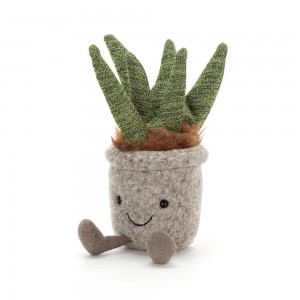 Plantes Jellycat Peluche Amuseables Silly Succulent Aloe,21cm x 7cm x 6cm Vert | 35187-QFWC