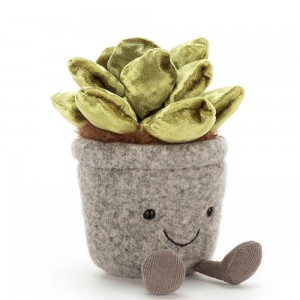Plantes Jellycat Peluche Amuseables Silly Succulent Jade,15cm x 7cm x 6cm Vert | 02874-HKAQ