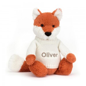 Pulls Jellycat Bashful Fox Cub with Cream,31cm x 12cm x 9cm Orange | 59168-UWRD