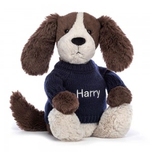 Pulls Jellycat Bashful Fudge Puppy,31cm x 12cm x 9cm Marron | 67410-ZJXA
