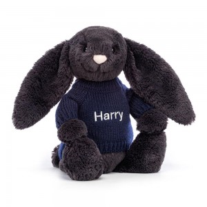 Pulls Jellycat Bashful Inky Bunny,31cm x 12cm x 9cm Noir | 90815-FWDI