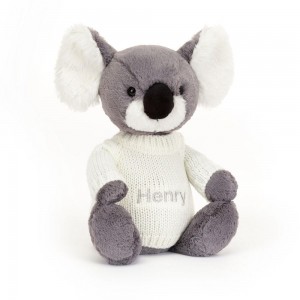 Pulls Jellycat Bashful Koala with Cream,31cm x 12cm x 9cm Grise | 54308-SZHD