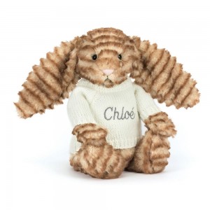 Pulls Jellycat Bashful Luxe Bunny Juniper with Cream,31cm x 12cm x 9cm Marron | 72195-UZDA