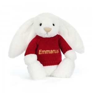 Pulls Jellycat Bashful Luxe Bunny Luna,31cm x 12cm x 9cm Blanche | 42907-ZAXW