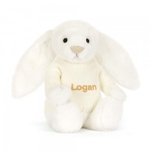Pulls Jellycat Bashful Luxe Bunny Luna with Cream,31cm x 12cm x 9cm Blanche | 75129-VNIU