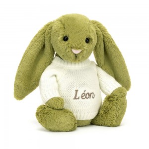 Pulls Jellycat Bashful Moss Bunny with Cream,31cm x 12cm x 9cm Vert | 78216-ILMA