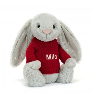 Pulls Jellycat Bashful Shimmer Bunny,31cm x 12cm x 9cm Grise | 48906-ZTPI