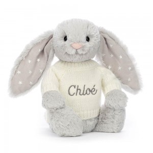 Pulls Jellycat Bashful Shimmer Bunny with Cream,31cm x 12cm x 9cm Grise | 95203-HMNE