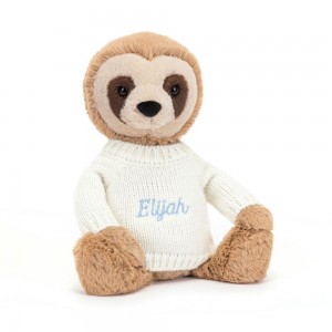 Pulls Jellycat Bashful Sloth with Cream,28cm x 10cm x 7cm Beige | 43056-GXQA