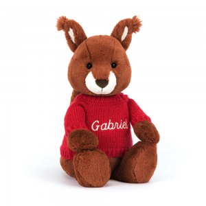 Pulls Jellycat Bashful Squirrel,31cm x 12cm x 9cm Rouge | 41897-PGAF