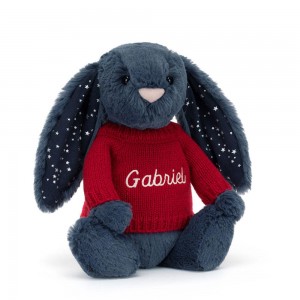 Pulls Jellycat Bashful Stardust Bunny,31cm x 12cm x 9cm Bleu | 29405-SDEM